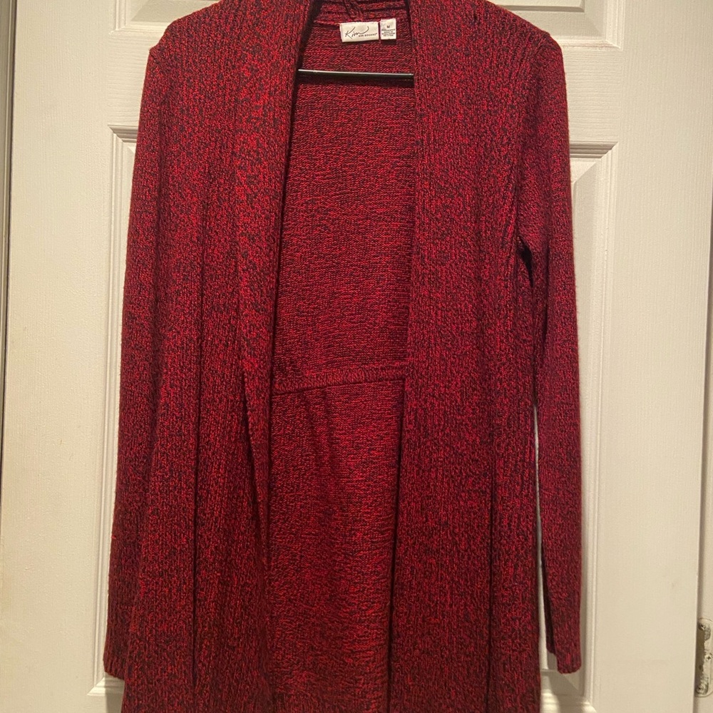 Kim Rogers Red and Black Knit Sweater